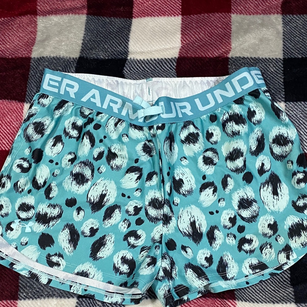 Under Armour Youth Teal and Black Patterned Shorts